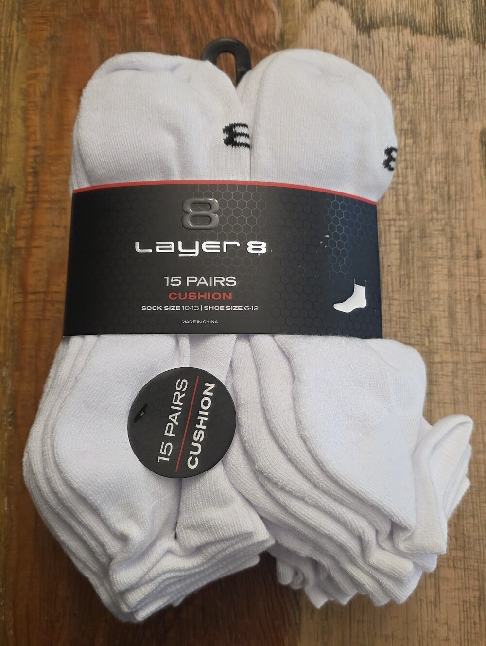 Layer 8 Men's Cushioned White No- Show Socks, 15 Pairs